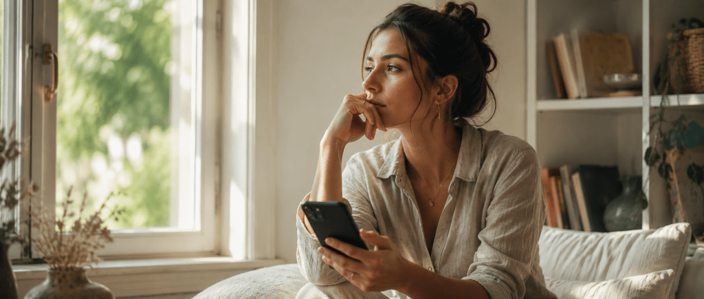 personne réfléchissant après une rupture et cherchant une solution pour renouer avec son ex.