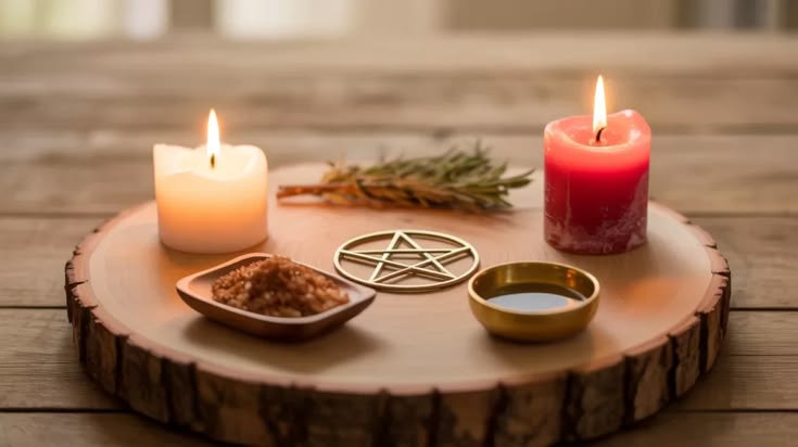 Bougie allumée utilisée dans un rituel d’amour pour favoriser le retour affectif