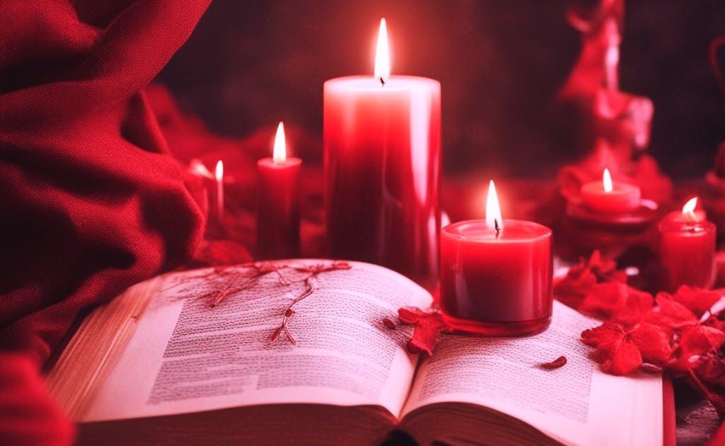 bougie rouge allumée dans un rituel spirituel pour favoriser le retour affectif rapide