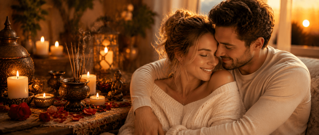 couple heureux après retour affectif travail spirituel marabout Nawan amour
