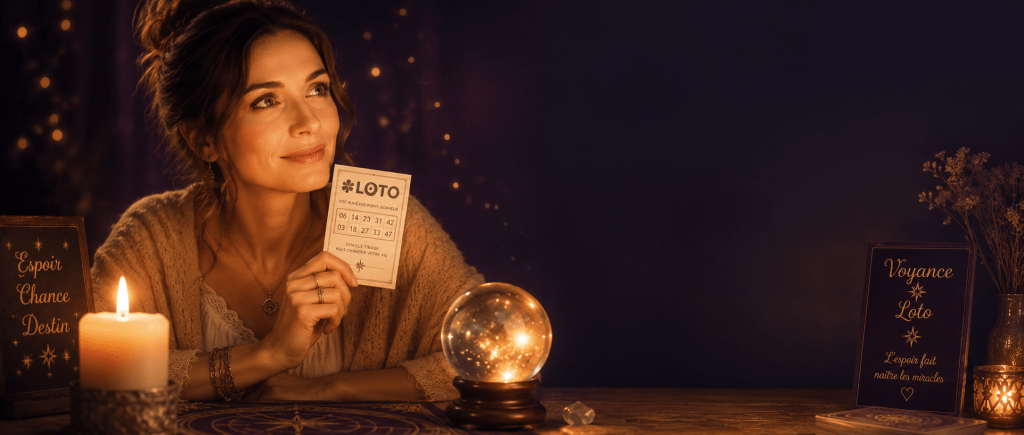 personne tenant un ticket de loterie à la lumière d'une bougie, symbole d'espoir et de voyance loto