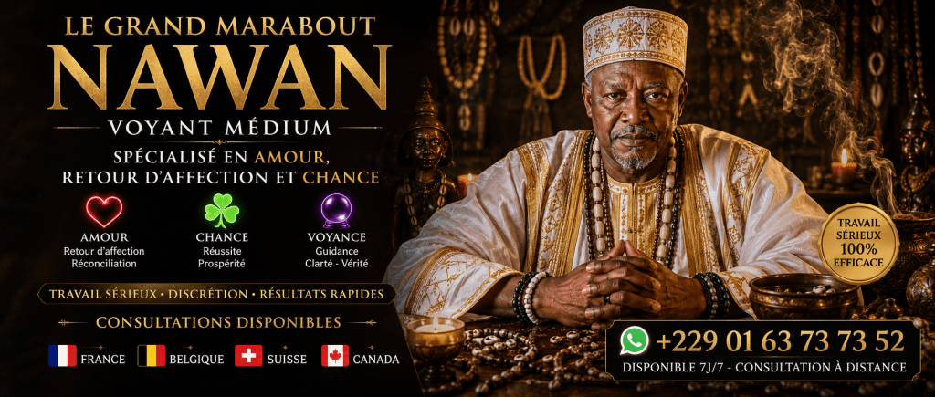 portrait du grand marabout puissant Nawan, voyant médium spécialisé en amour et chance