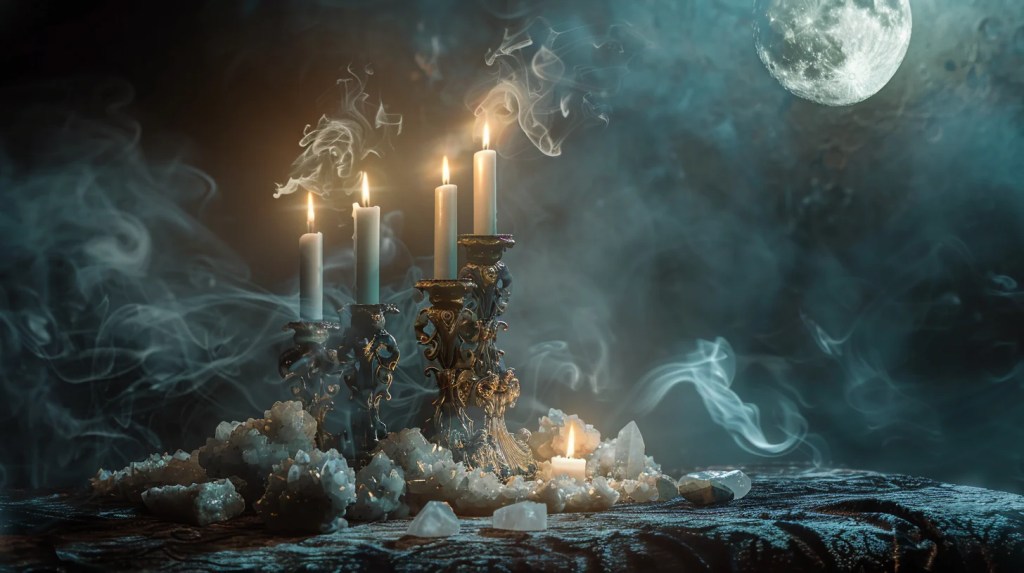 rituels spirituels du voyant médium Nawan : herbes sacrées, encens et bougies pour la protection et la chance